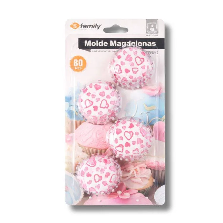 Košíčky na mini muffiny Srdíčka a spirálky 3,2 × 2,2 cm (80 ks)