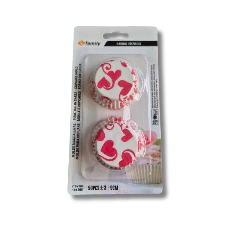 Košíčky na muffiny Srdíčka a ornamenty 4 × 2,2 cm (50 ks)
