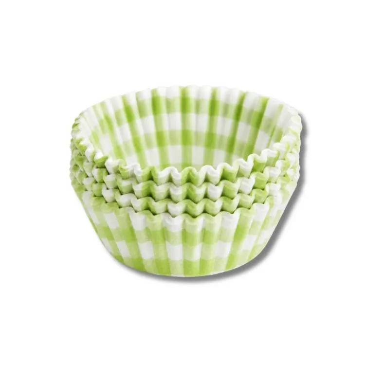Košíčky na muffiny kostičkované zelené 5 × 2 cm, 100 ks