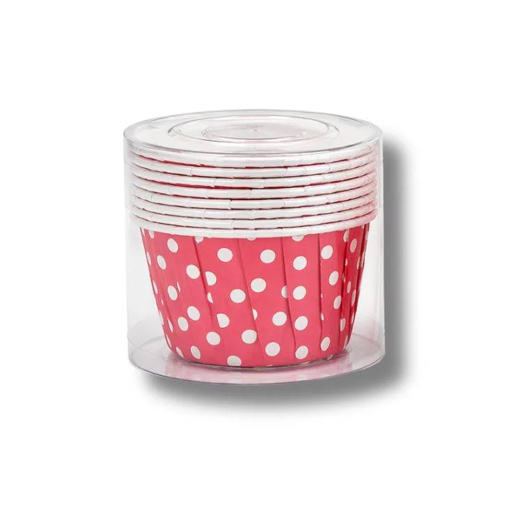 Košíčky na mini muffiny pevné červené s puntíky 4,4 × 3,9 cm (10 ks)