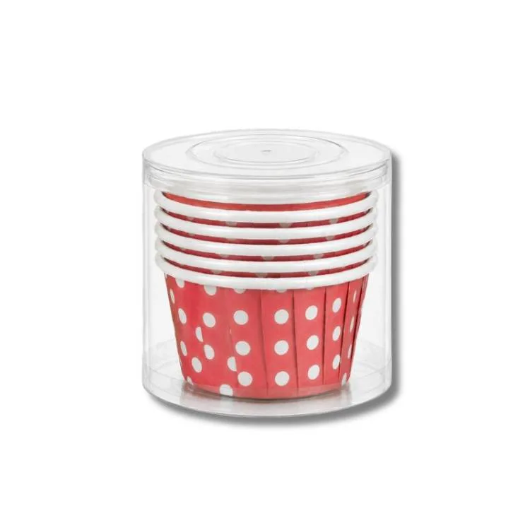 Košíčky na muffiny pevné červené s puntíky, 6 cm (6 ks)