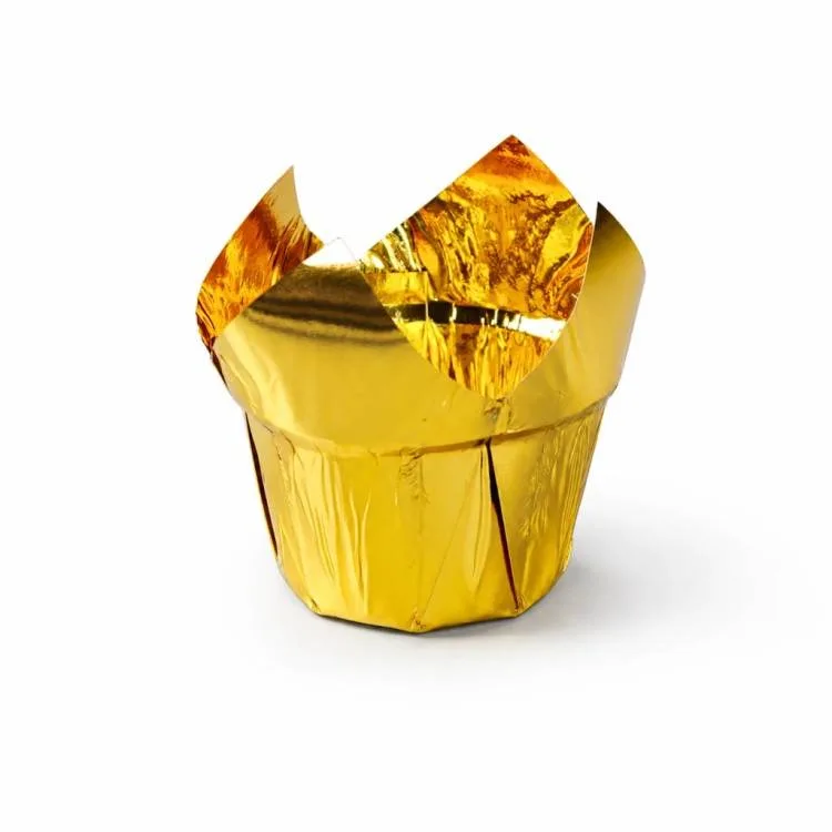 Košíčky na muffiny Tulip zlaté 5 x 7 cm (50 ks)