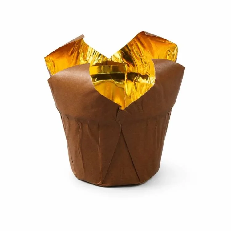 Košíčky na muffiny Tulip hnědo-zlaté 5 × 7 cm, 50 ks