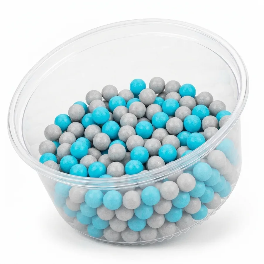 Cukrové perly stříbrné matné a nebesky modré 5 mm 40 g – SweetArt