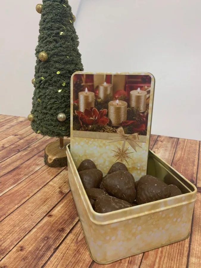 Vánoční plechová dóza na cukroví Zlatý advent 23 × 16 cm – Alvarak