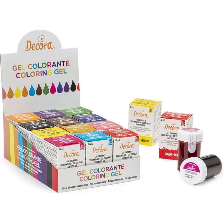 Gelové potravinářské barvy sada 12 ks 28 g – Decora