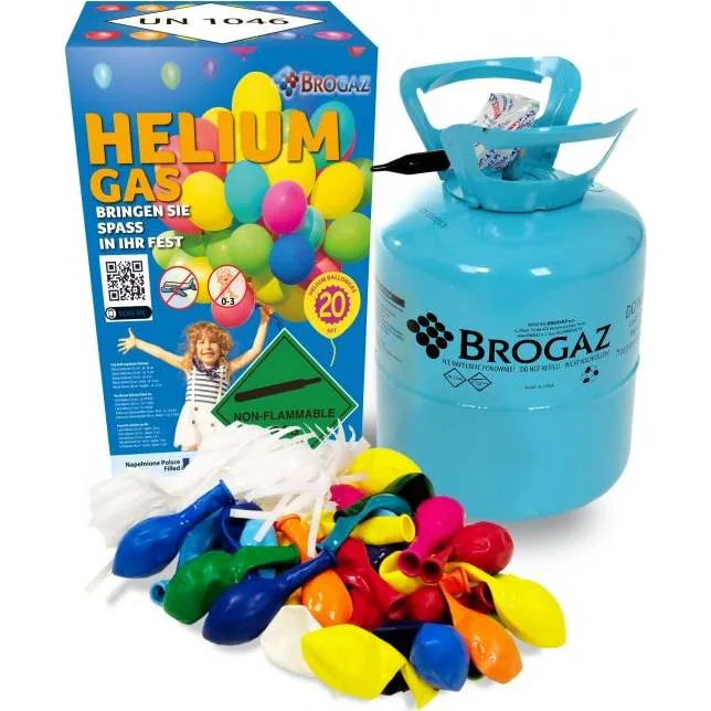Helium do balónků 5 l + 20 ks balónků – Brogaz