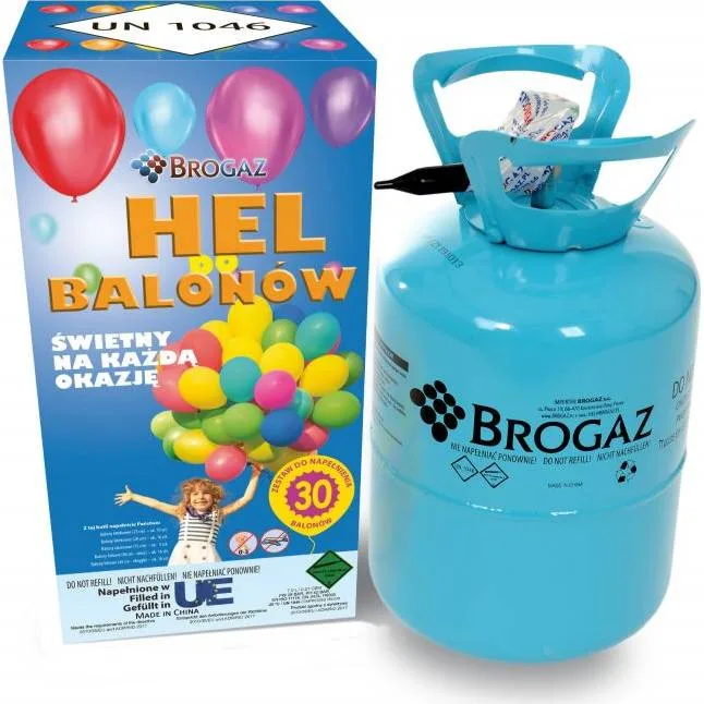 Helium do balónků 30 (7 l) a 30 ks balónků – Brogaz