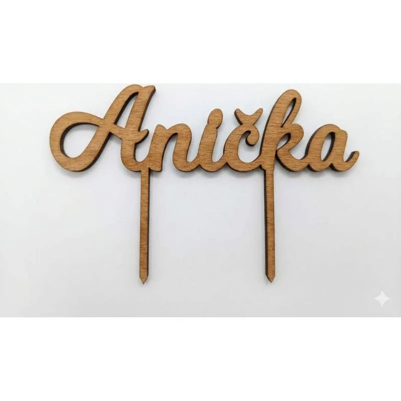 Zápich na dort se jménem Anička 14,5 × 4 cm – I LOVE CAKES