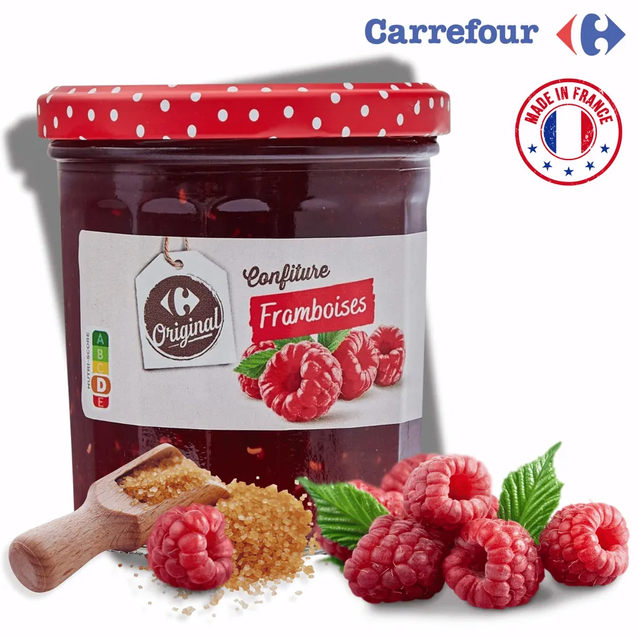 Džem malinový se třtinovým cukrem 370 g – Carrefour Original