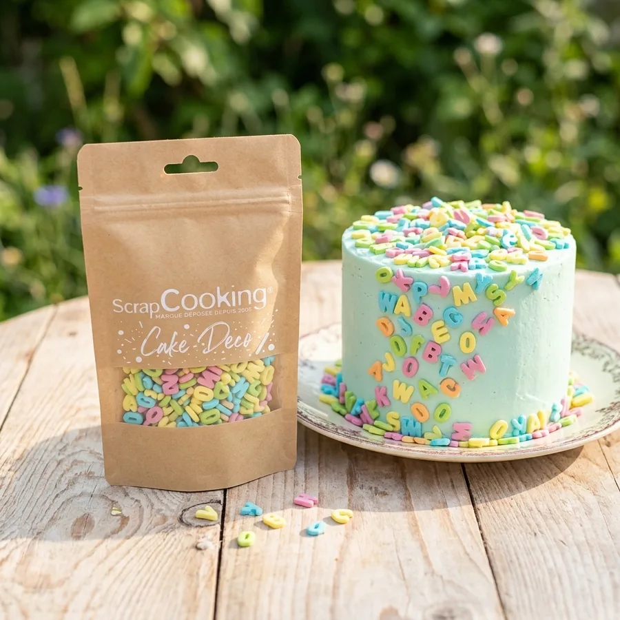 Cukrové zdobení veselá abeceda, barevná písmenka 55 g – ScrapCooking