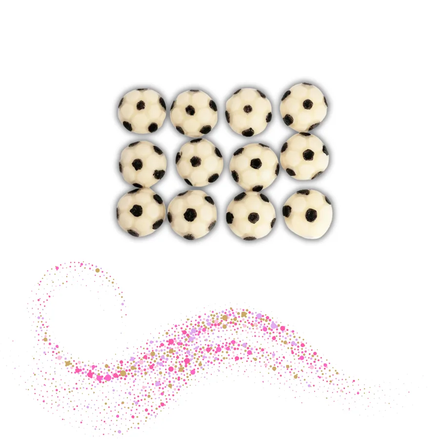 Jedlé fotbalové míče z kokosové hmoty, 2 cm, 12 ks (37 g)