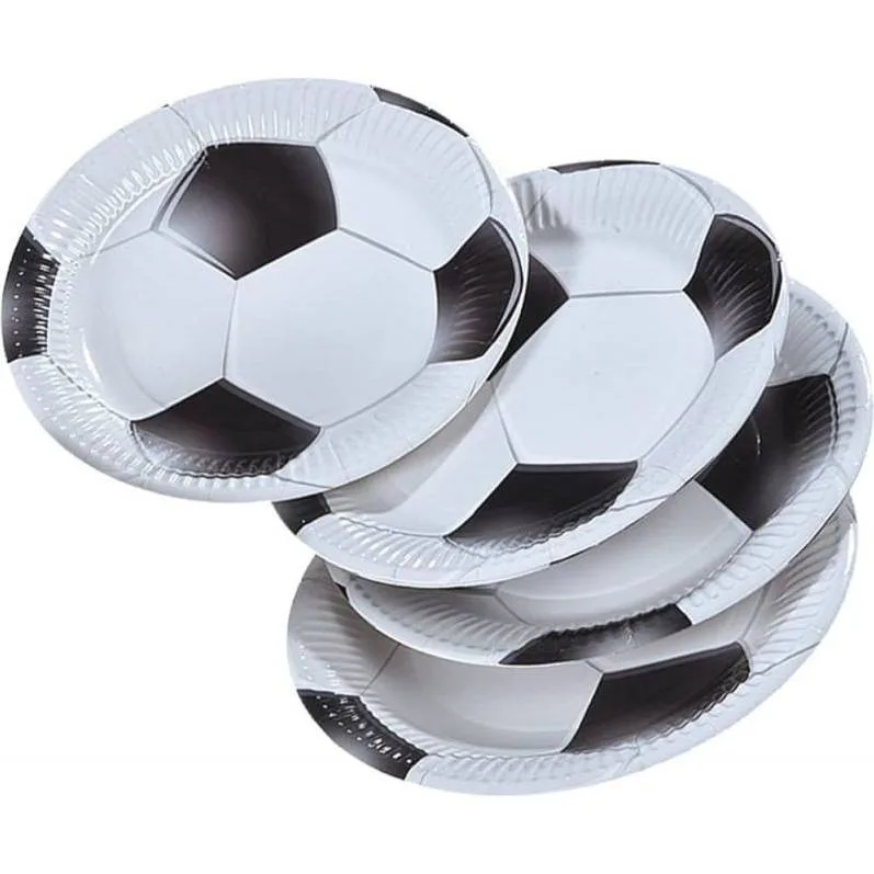 Papírové tácky s motivem fotbal 23 cm, 8 ks