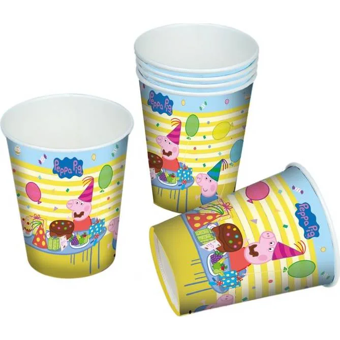 Papírové kelímky Prasátko Peppa (Peppa Pig) 200 ml, 6 ks