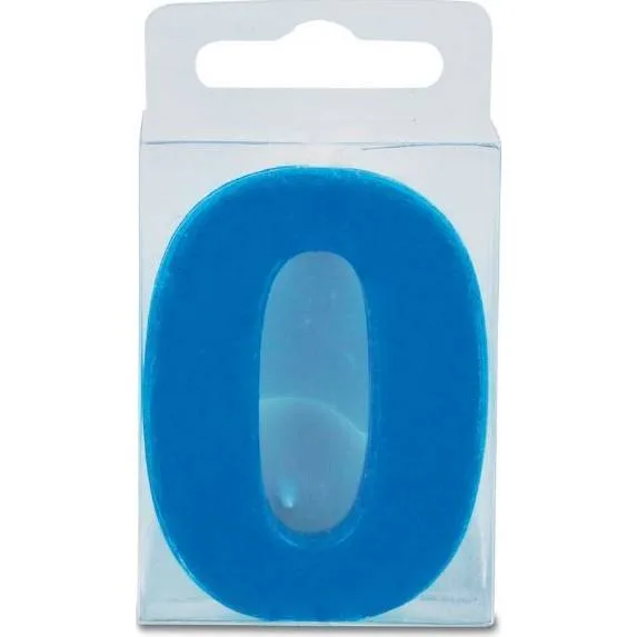 Svíčka číslice 0 mini modrá, 4 cm – Stadter