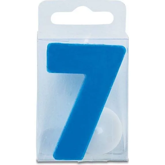 Svíčka číslice 7 mini modrá 4 cm – Stadter