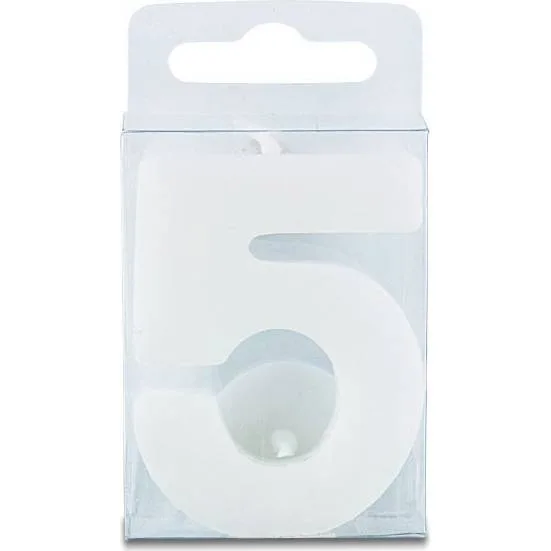 Svíčka ve tvaru číslice 5 mini bílá 4 cm – Städter