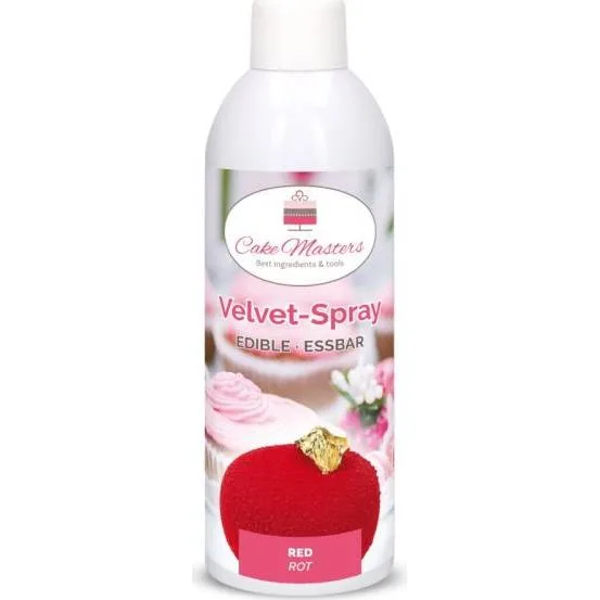 Velvet sprej červený se sametovým efektem 400 ml – Cake Masters