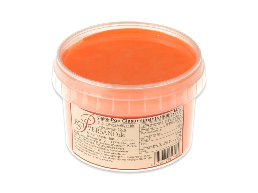 Oranžová tuková poleva v kelímku 260 g – Cake Masters