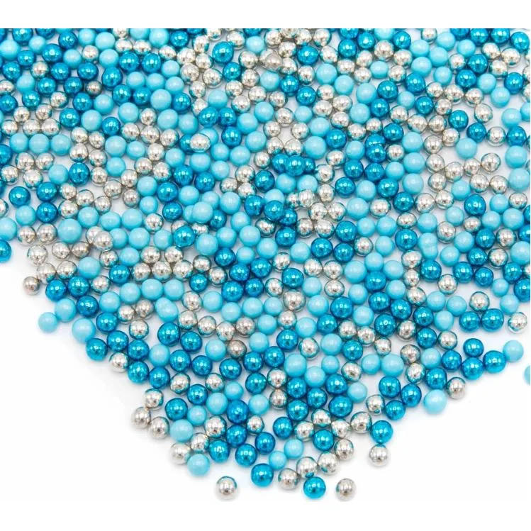 Čokoládové dragées zdobení modro-stříbrné 80g – Happy Sprinkles