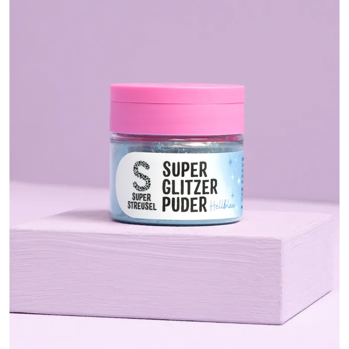 Prachová barva světle modrá třpytivá 10 g – Super Streusel