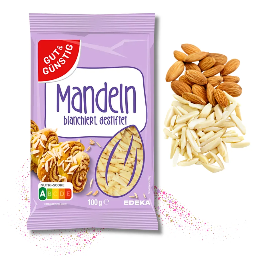Mandlové štěpky blanšírované 100 g – EDEKA