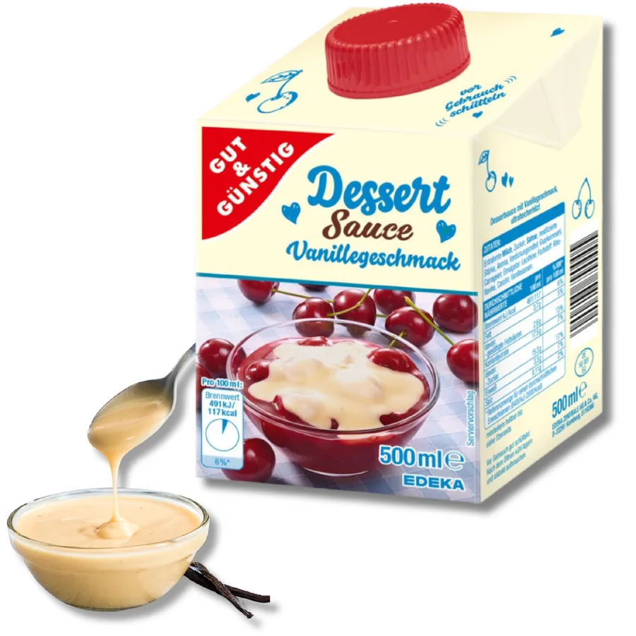 Hotová vanilková dezertní omáčka 500 ml – EDEKA