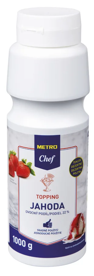 Jahodový topping tekutá poleva 1013 g – METRO Chef
