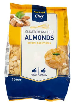 Mandle blanšírované plátky 500 g – METRO Chef