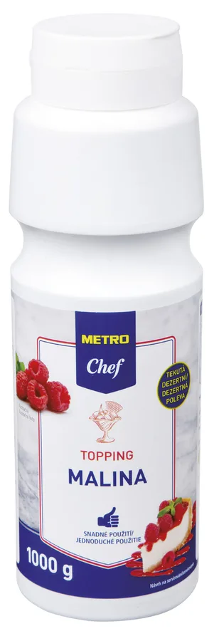 Topping s příchutí maliny tekutá dezertní poleva 1013 g – METRO Chef