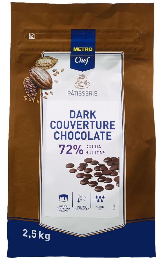 Čokoládové čočky hořká čokoláda 72% 2,5 kg – METRO Chef