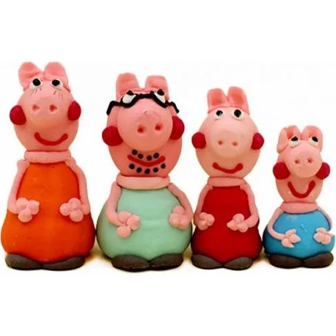 Cukrová figurka prasátko Pepa 4 ks – I Love Cakes
