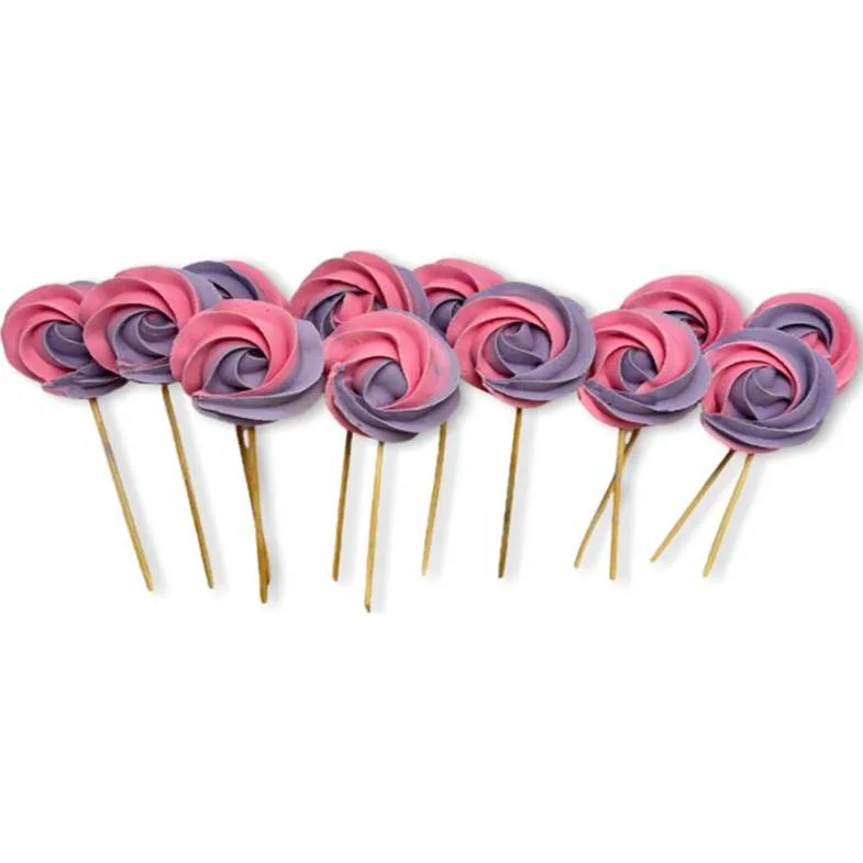 Cukrová lízátka fialovo růžová 12 ks – I LOVE CAKES