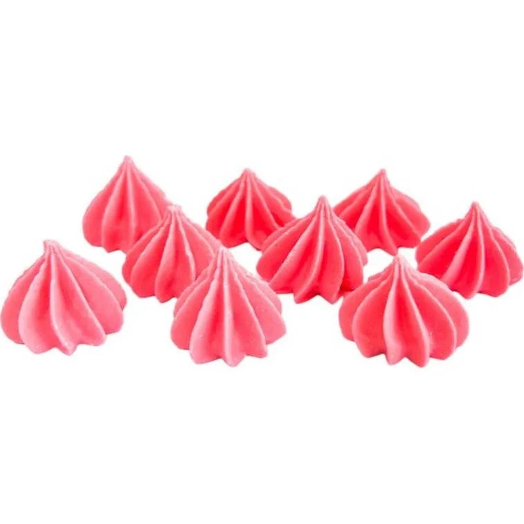 Mini růžové pusinky na zdobení 9 ks – I LOVE CAKES