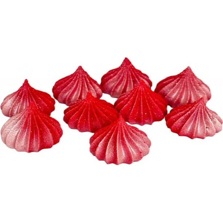Mini pusinky červené se stříbrnými třpytkami 9 ks – I LOVE CAKES