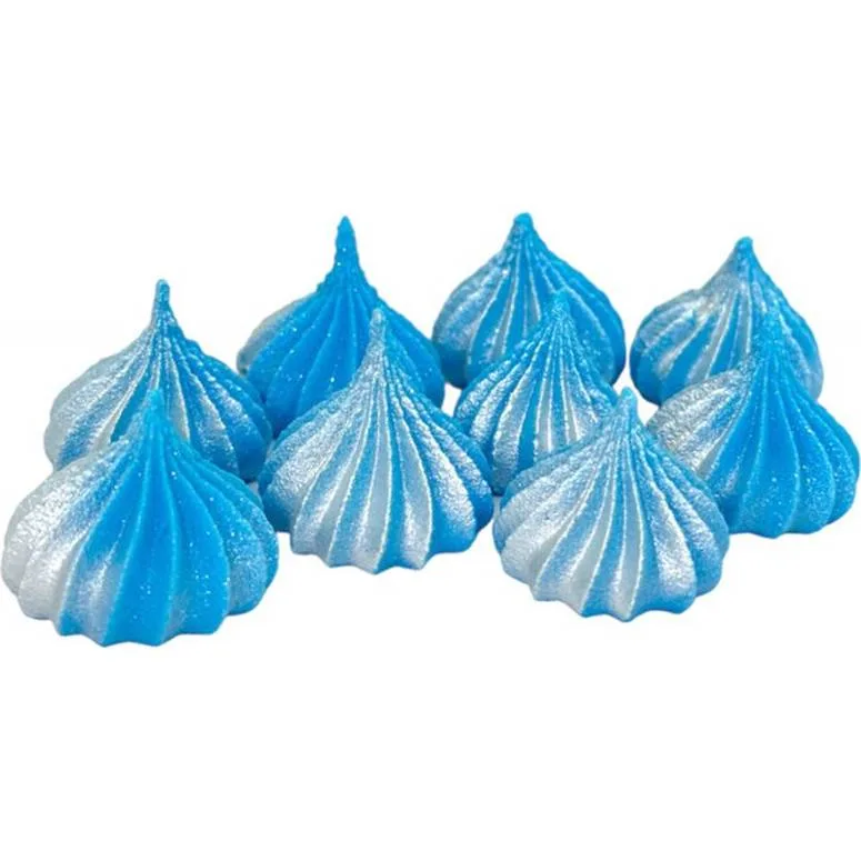 Mini pusinky modré se stříbrnými třpytkami 9ks – I LOVE CAKES