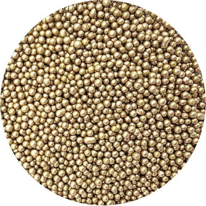 Cukrové perličky metalické zlaté 3–4 mm 80 g – I LOVE CAKES