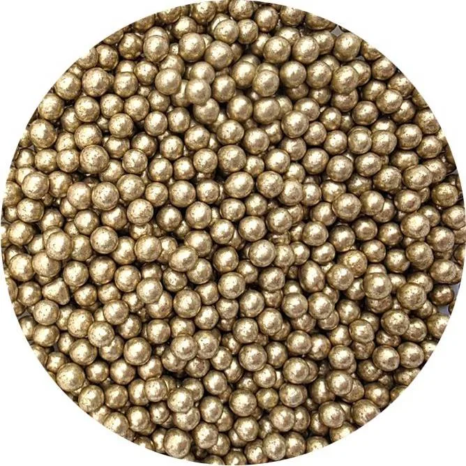 Cukrové perličky metalické zlaté 5 mm 80 g – I LOVE CAKES