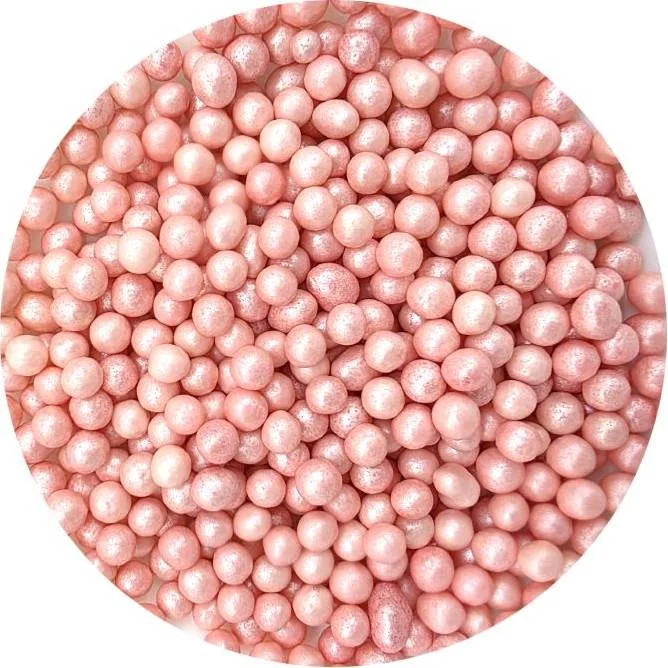 Cukrovo-rýžové perly růžové perleťové 7 mm 80 g – I LOVE CAKES