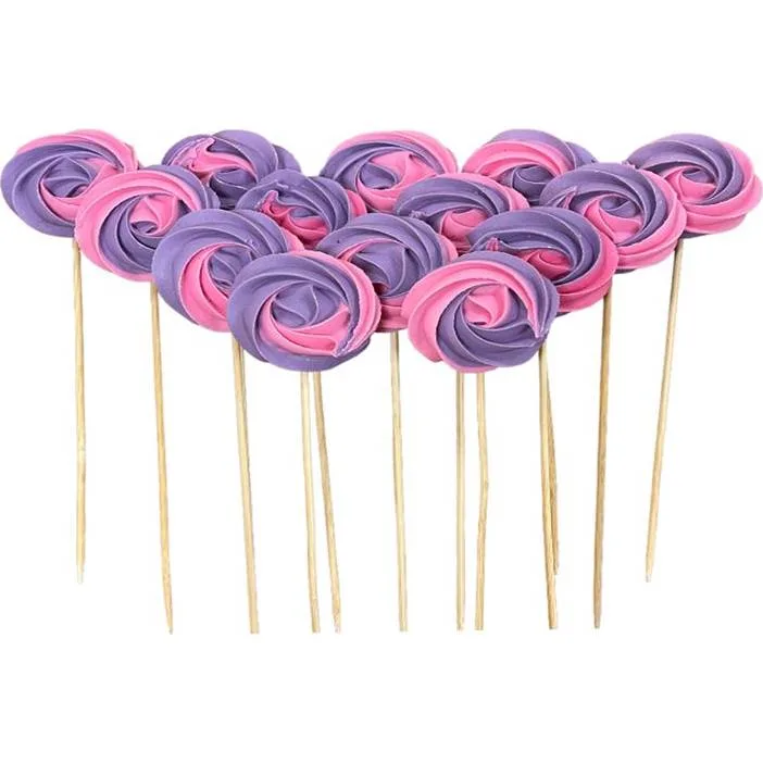 Cukrová lízátka růžovo-fialová 12 ks – I LOVE CAKES