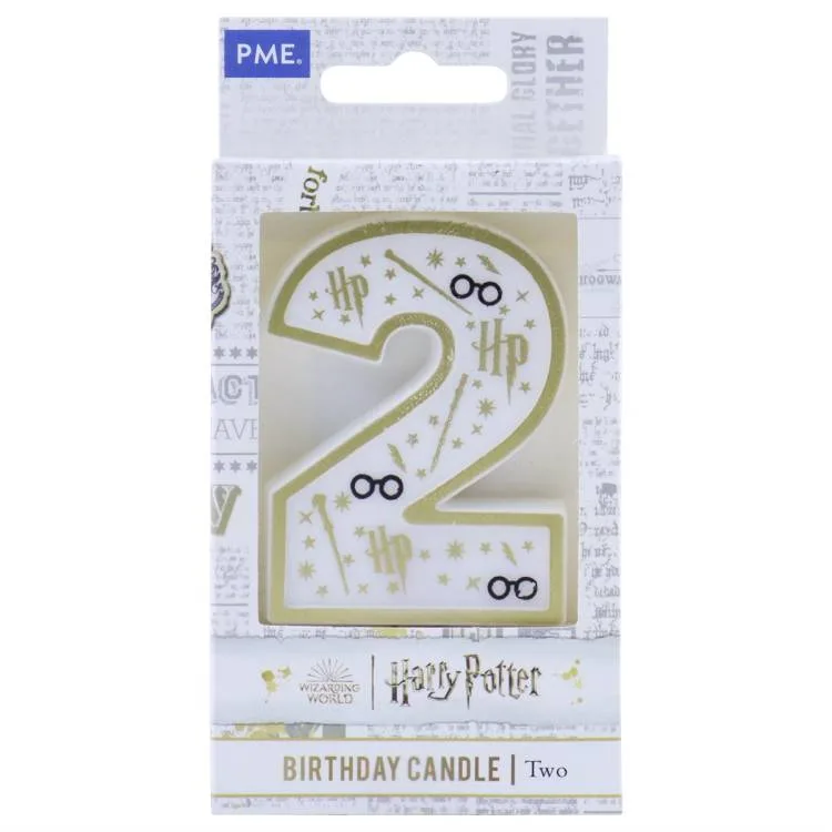 Harry Potter dortová svíčka číslo 2 bílo-zlatá 6,8 cm – PME