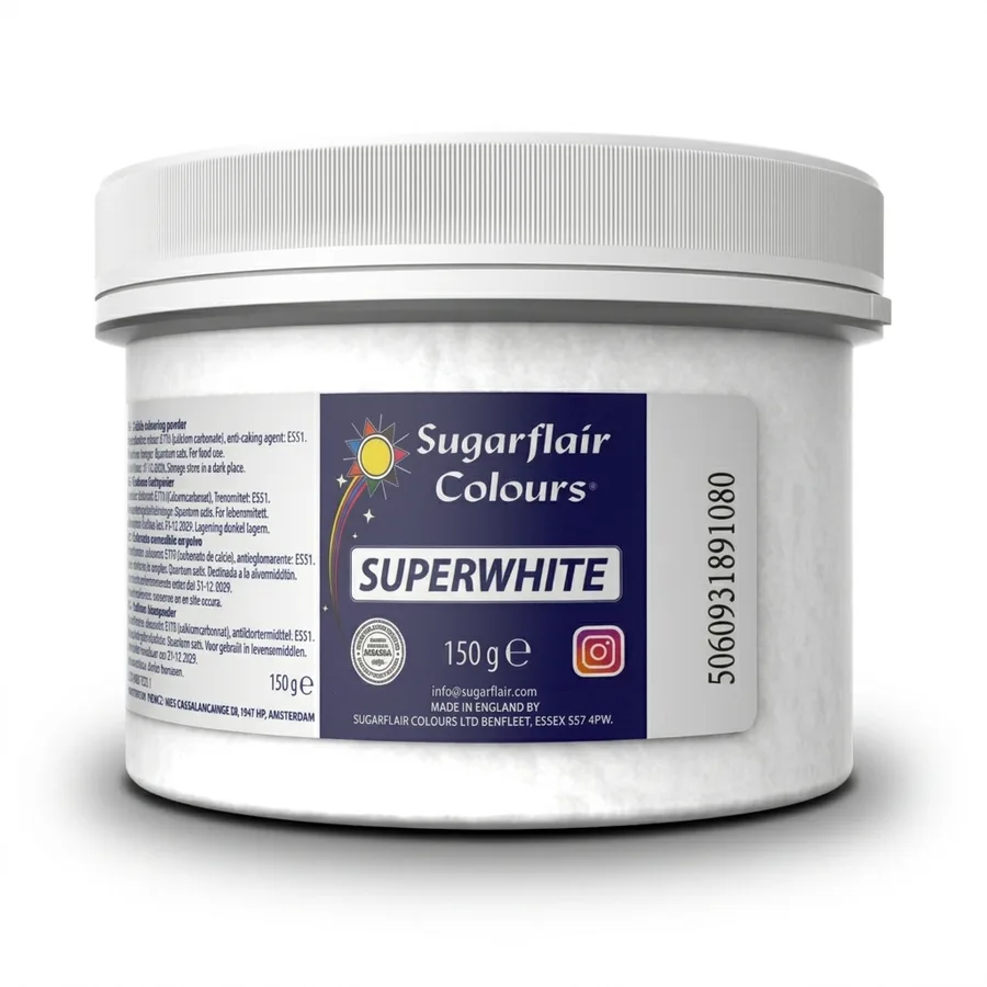 Prášková běloba Superwhite Icing 150 g – Sugarflair