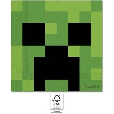 Papírové ubrousky Minecraft 33 × 33 cm, 20 ks – Procos