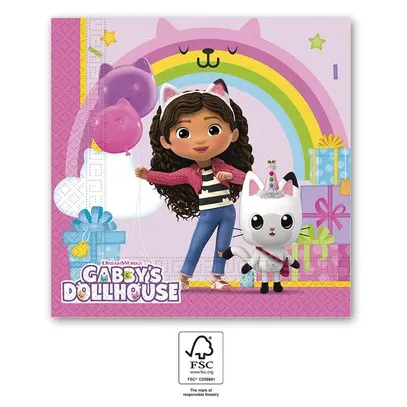 Papírové ubrousky Gábinin kouzelný domek 33 × 33 cm, 20 ks – Procos