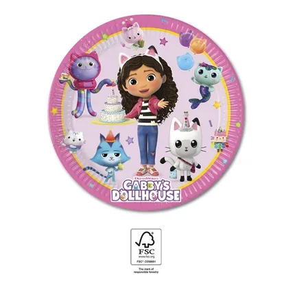 Papírové talíře Gábinin kouzelný domek 19,5 cm 8 ks – Procos