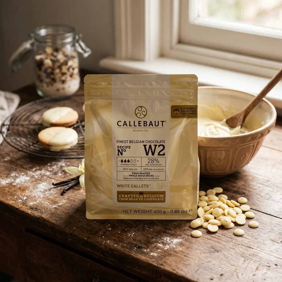 Bílá čokoláda W2 v pecičkách 400 g – Callebaut