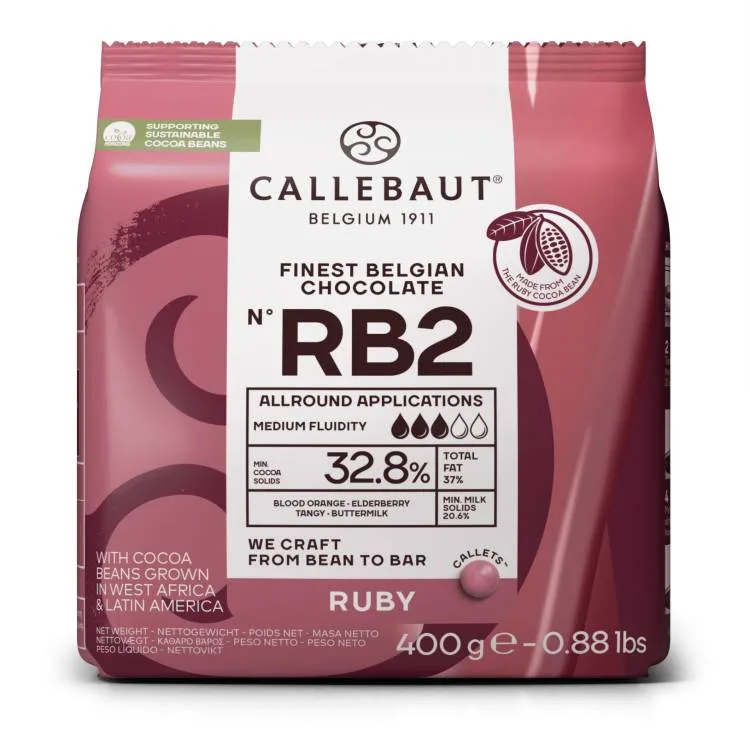 Ruby čokoláda RB2 32,8% 400 g – Callebaut