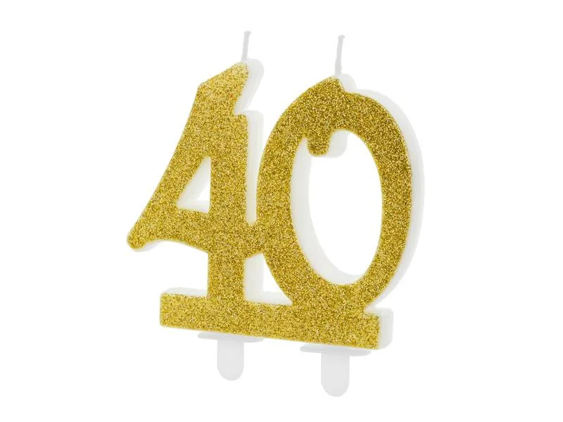 Svíčka na dort číslice 40 7,5 cm – PartyDeco