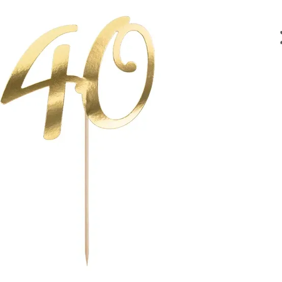 Zápich do dortu 40 zlatý 20,5 cm – PartyDeco