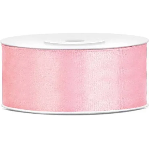 Světle růžová stuha 25 mm × 25 m – PartyDeco